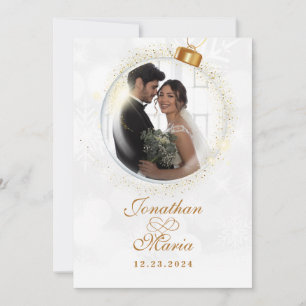 Christmas photo wedding invitation