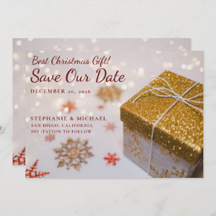 Christmas Photo Wedding Save The Date Card