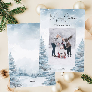 Christmas photo winter landscape holiday card