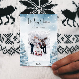 Christmas photo winter landscape holiday card