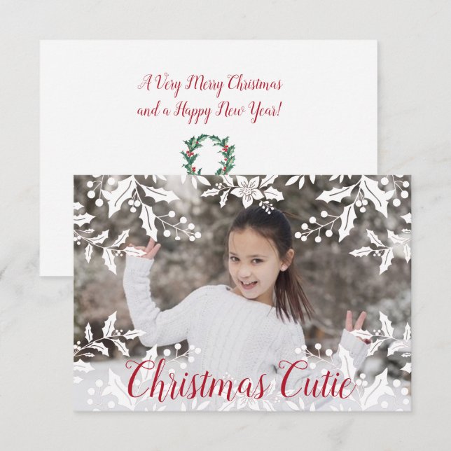 Christmas Photo with Christmas Cutie text Card (Front/Back)