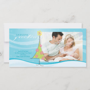 CHRISTMAS PHOTOCARD :: whimsical christmastree 1L Holiday Card