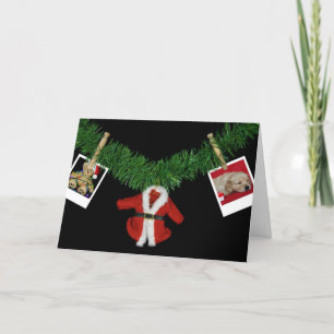 Christmas photos on holiday garland