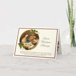 Christmas Photos Religious Jesus Mary Joseph Holi Holiday Card