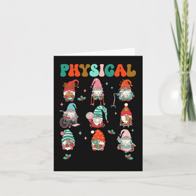 Christmas Physical Therapy Christmas Gnome Physica Card (Front)