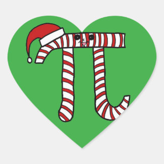 Christmas Pi Cartoon Math Geek Heart Sticker