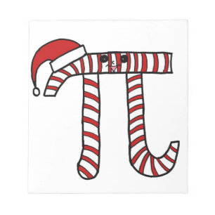 Christmas Pi Cartoon Math Geek Notepad