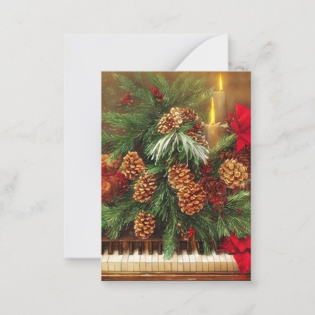 Christmas piano budget mini card (Front)