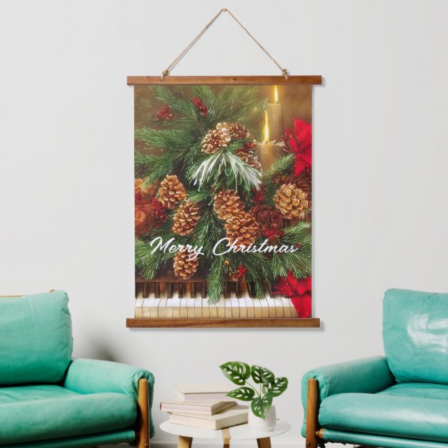 Christmas piano  hanging tapestry (Living Room)