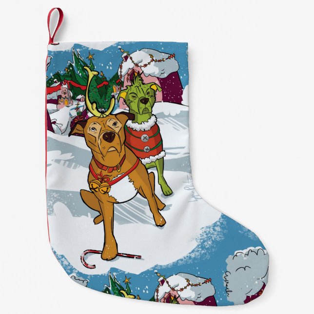 Christmas Pibbles Small Christmas Stocking (Front)