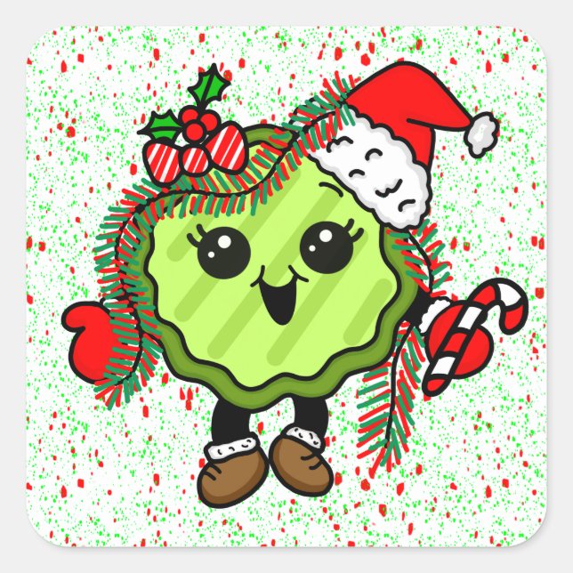 Christmas Pickle | Funny Holiday Pickles  Square Sticker (Front)