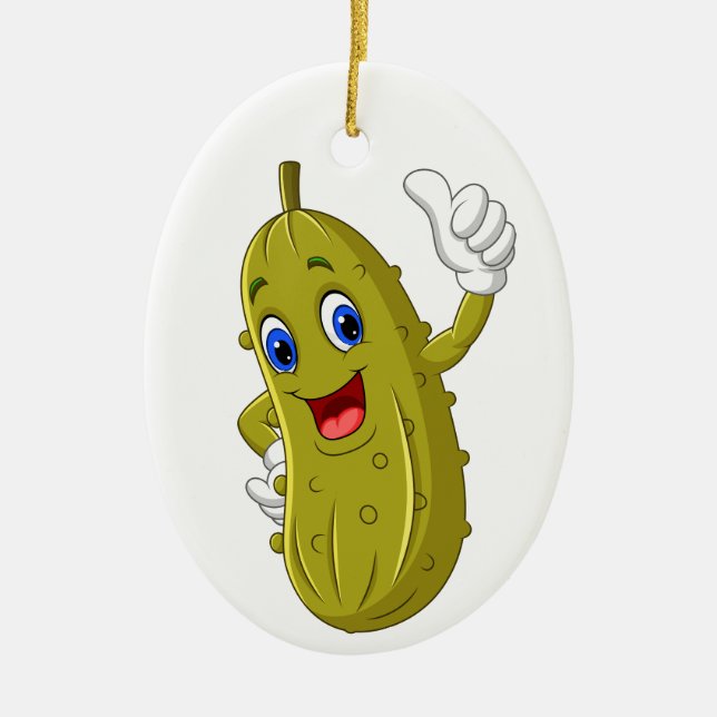 Christmas Pickle Legend Ceramic Ornament (Front)