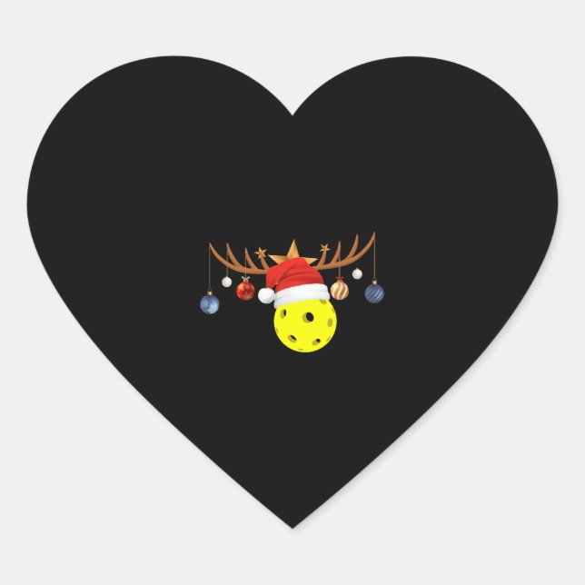 Christmas Pickleball 0 Heart Sticker (Front)