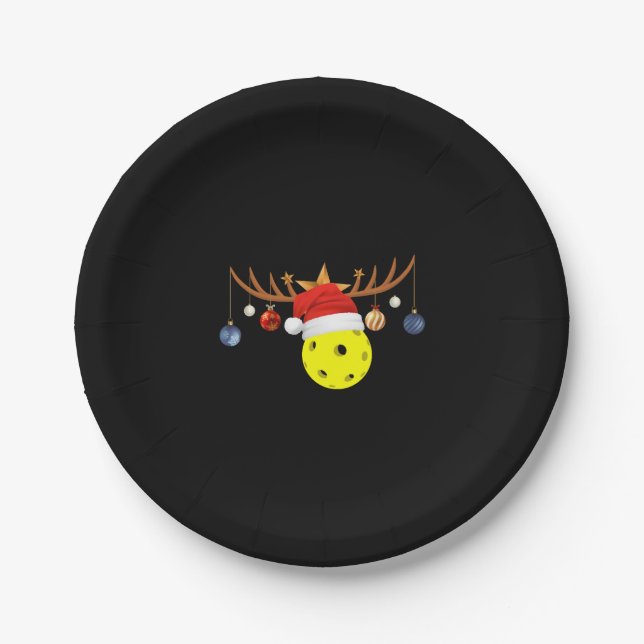 Christmas Pickleball 0 Paper Plate (Front)