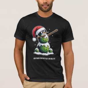 Christmas Pickleball Dabbing Pickleball Snowman T-Shirt