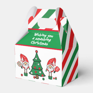 Christmas pickleball dwarfs, custom text  favour box