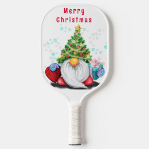 Christmas Pickleball Paddle Gnome with Heart Gift