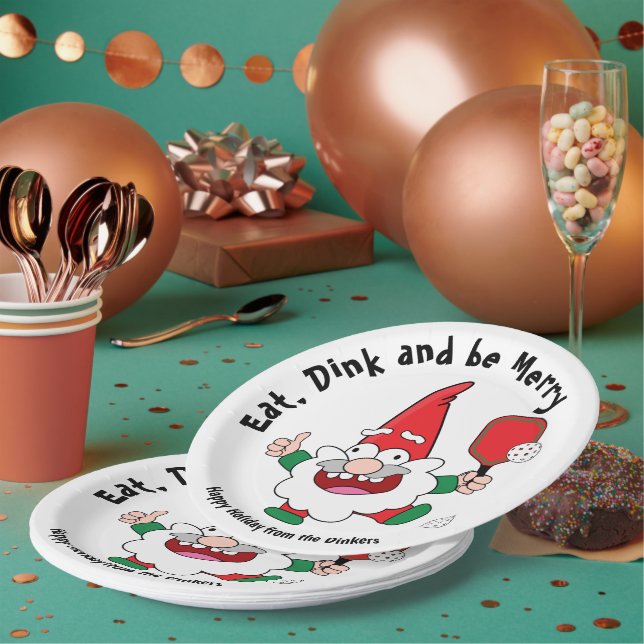 Christmas pickleball  paper plates (Multi)