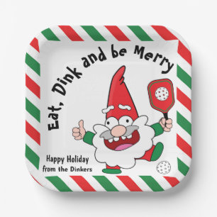 Christmas pickleball  paper plates