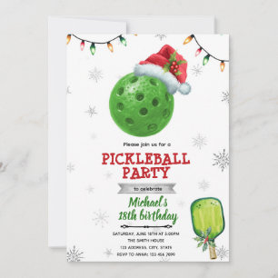 Christmas pickleball party invite