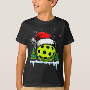 Christmas pickleball pickle ball santa hat funny T-Shirt