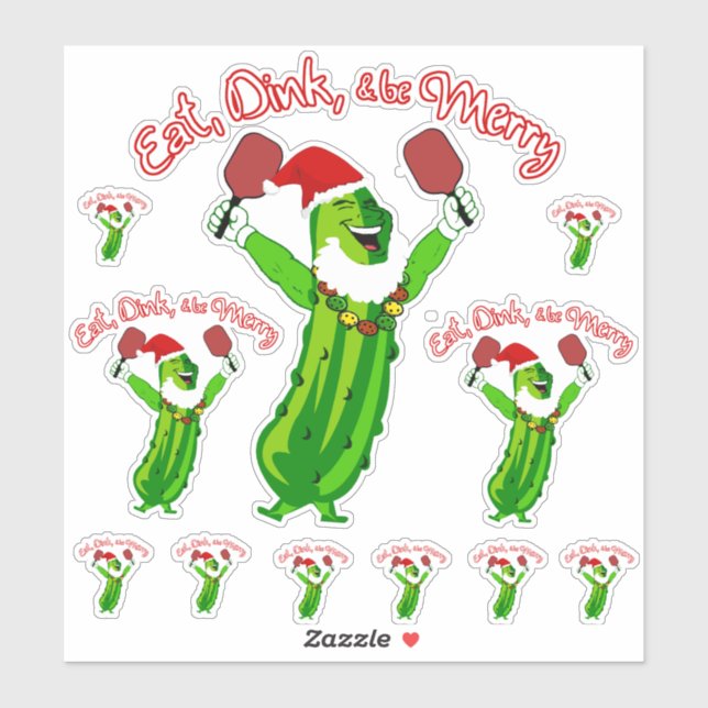 Christmas Pickleball Santa Hat Pickle (Sheet)