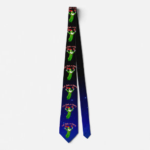 Christmas Pickleball Santa Hat Pickle Tie