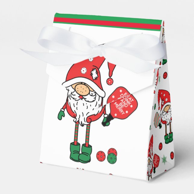 Christmas pickleball  Santa tent Favour Box (Front Side)