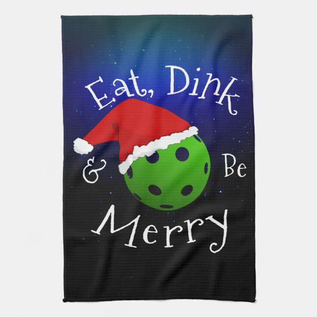 Christmas Pickleball Saying Tea Towel (Vertical)