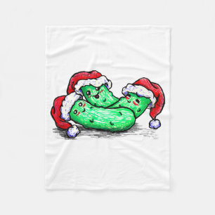 Christmas Pickles Fleece Blanket