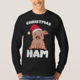 Christmas Pig Christmas Ham Cute Santa Pig Funny C T-Shirt