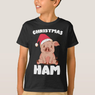 Christmas Pig Christmas Ham Cute Santa Pig Funny C T-Shirt