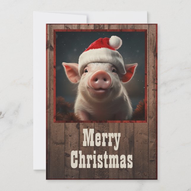 Christmas Pig Holiday Card (Front)