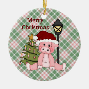 Christmas Pig holiday ornament