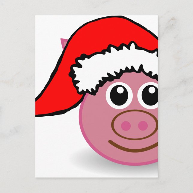 christmas pig holiday postcard (Front)