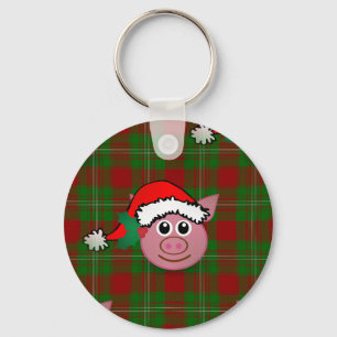 christmas pig key ring