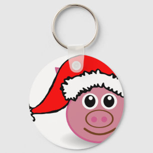 christmas pig key ring