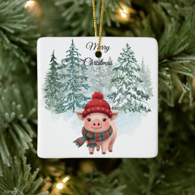 Christmas Pig Ornament (Tree)
