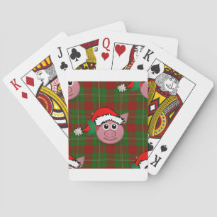 christmas pig playing cards