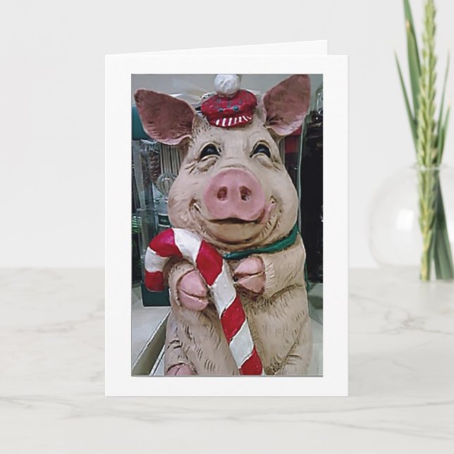 ***CHRISTMAS PIG TO MY WIFE***-LOVE YOU HOLIDAY CARD (Front)