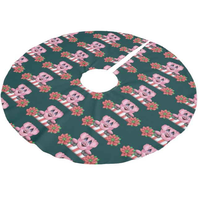 Christmas Pig Tree Skirt (Angled)
