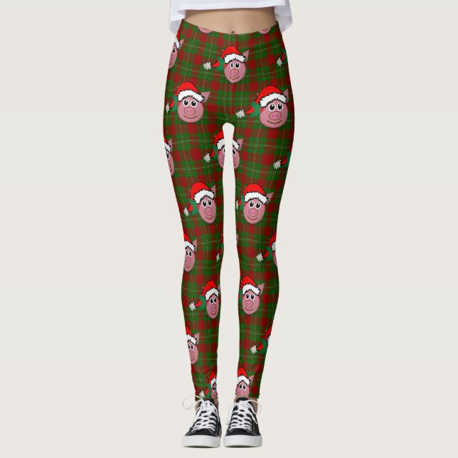 christmas pig xmas leggings (Front)