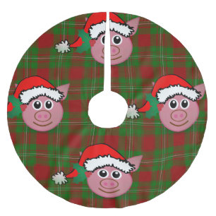 christmas pig xmas tree skirt
