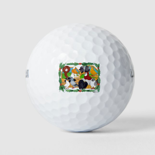 Christmas Pigeons Golf Balls (Front)