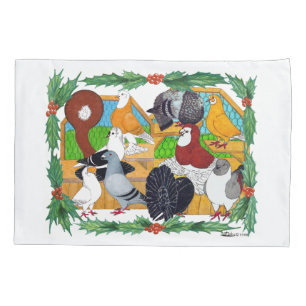 Christmas Pigeons Pillowcase
