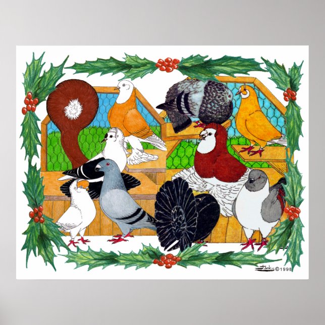 Christmas Pigeons Poster (Front)