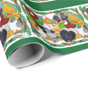 Christmas Pigeons Wrapping Paper