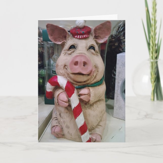 CHRISTMAS PIGGY-NO MARKET-JUST CHRISTMAS WISH HOLIDAY CARD (Front)