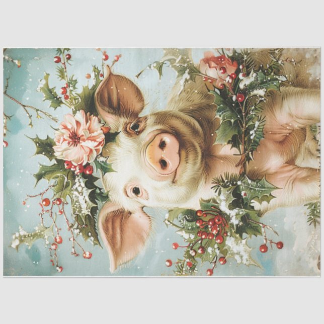 Christmas Piglet Tissue Paper (Front)