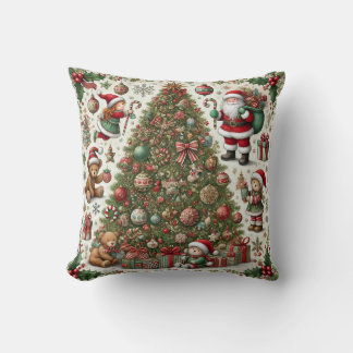 Christmas Pillow Design – Festive Tree and Teddy B